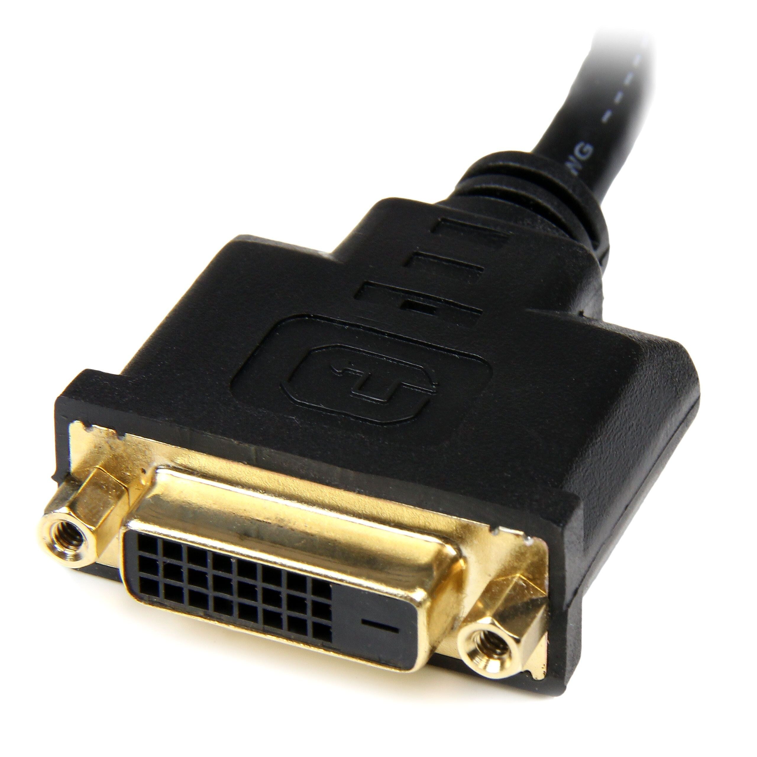 StarTech 8" Male HDMI To Female DVI-D Video Cable Adapter, Black