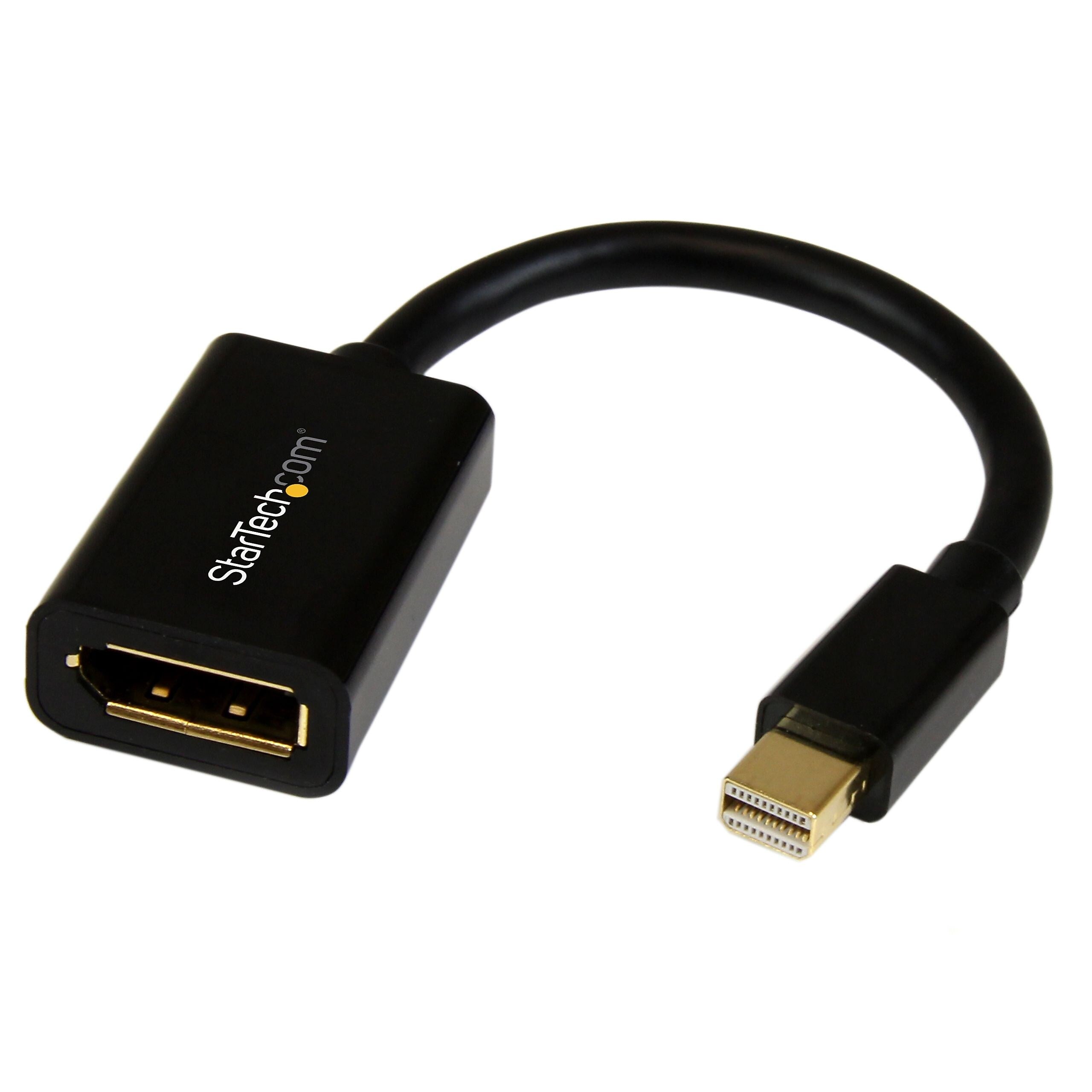 Startech 6" Mini DisplayPort To DisplayPort Male/Female Video Cable Adapter, Black