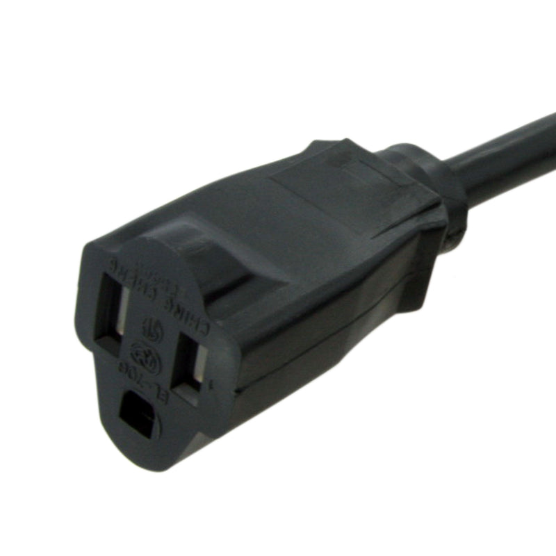 Startech 25' NEMA 5-15R to NEMA 5-15P Power Extension Cord, Black