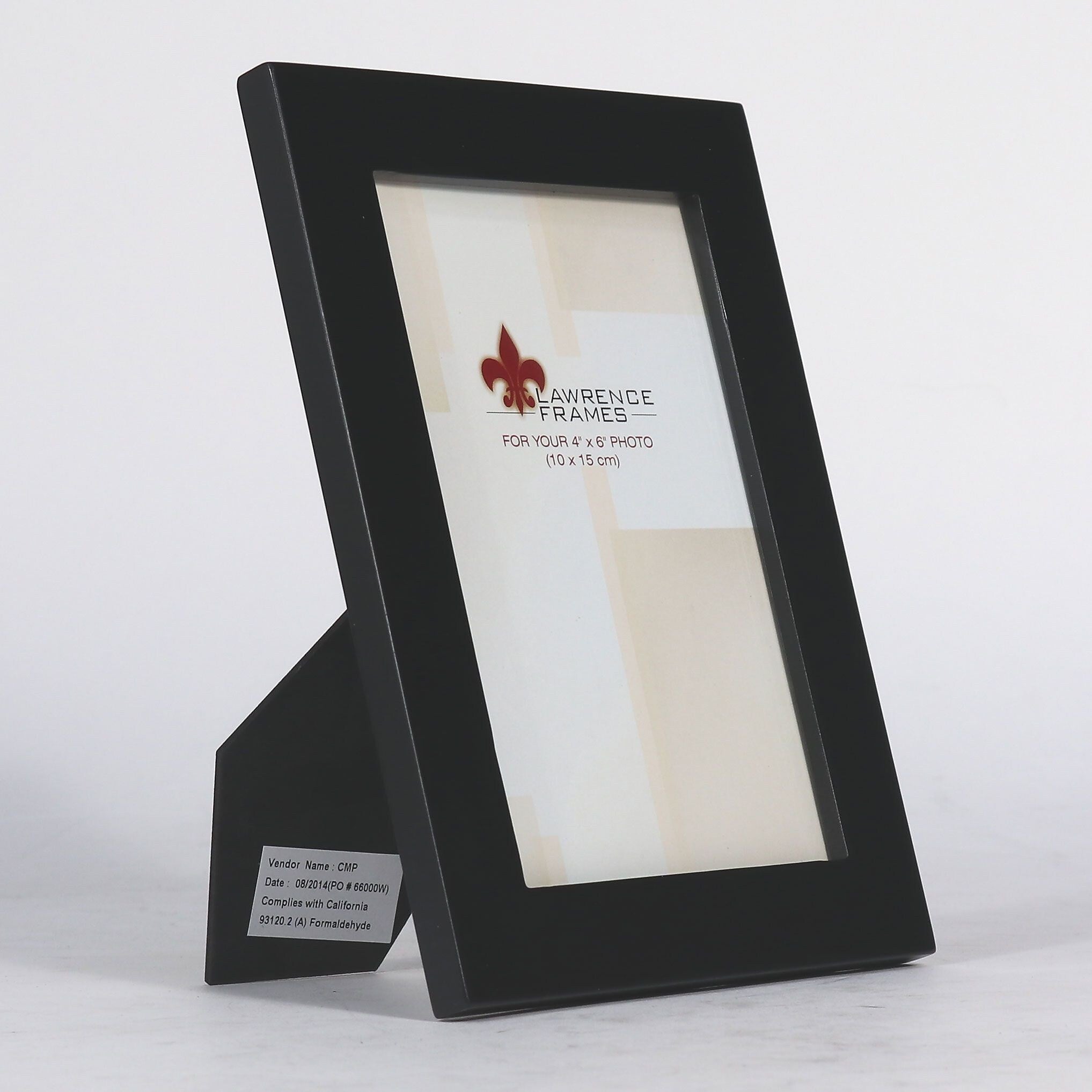 Lawrence Frames 4" x 6" Wood Classic Picture Frame, Black (34346)