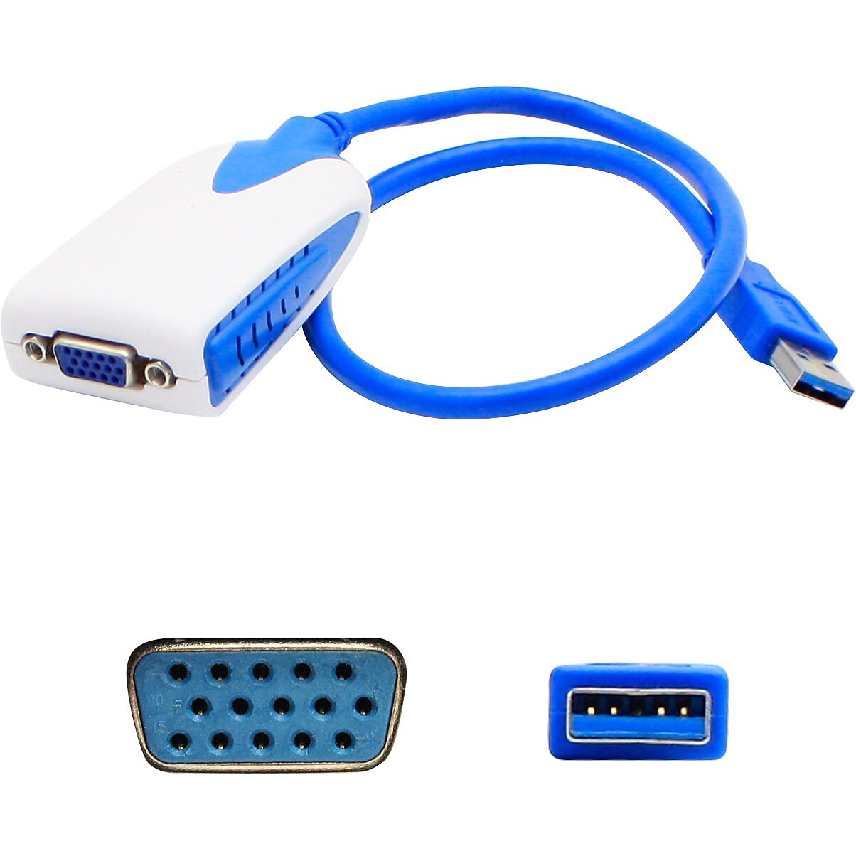 AddOn 8in USB 3.0 (A) Male to VGA Female Blue Video Adapter