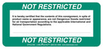 Labelmaster® "Not Restricted" Label, 2.25" x 5", 500/Roll (B45)