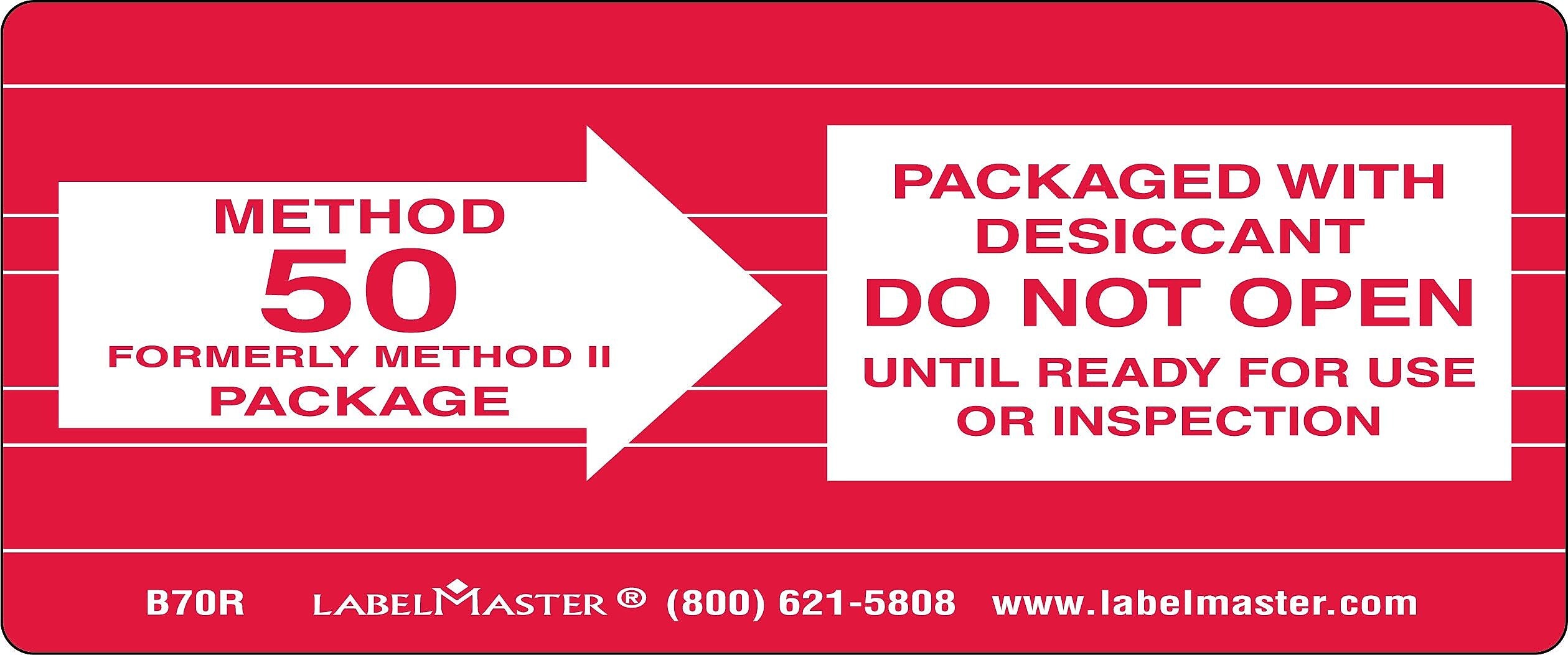 Labelmaster® Method 50 Label, Paper, 2-1/2" x 6", 1000/Roll (B70R)