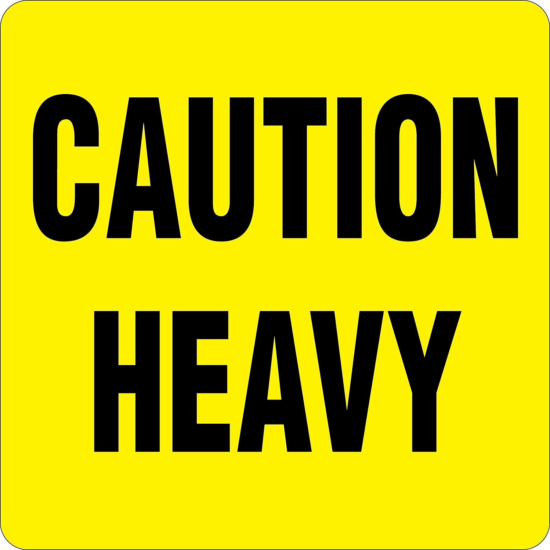 ColorBrite™ "Caution: Heavy" Label, 3" x 3", 500/Roll (BLT203)