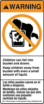 Labelmaster® Baby in the Bucket Label, 1 Panel, PVCF, 2 3/4" x 6 1/2", 6.5" x 2.75", 500/Roll (BSL41)