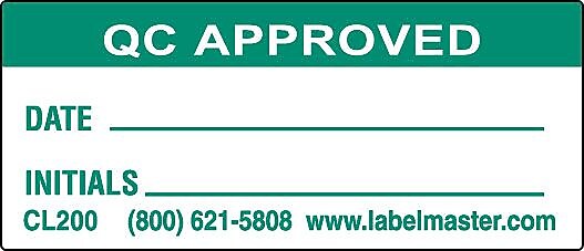 ColorBrite™ QC Approved Label, Paper, 1 3/4" x 3/4", 500/Roll (CL200)