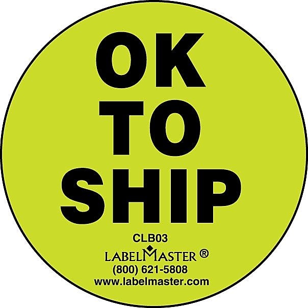 ColorBrite™ Ok To Ship Label, 500/Roll (CLB03)