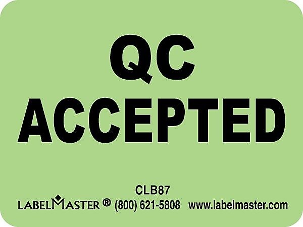 ColorBrite™ QC Accepted Label, 1.5" x 2", 500/Roll (CLB87)