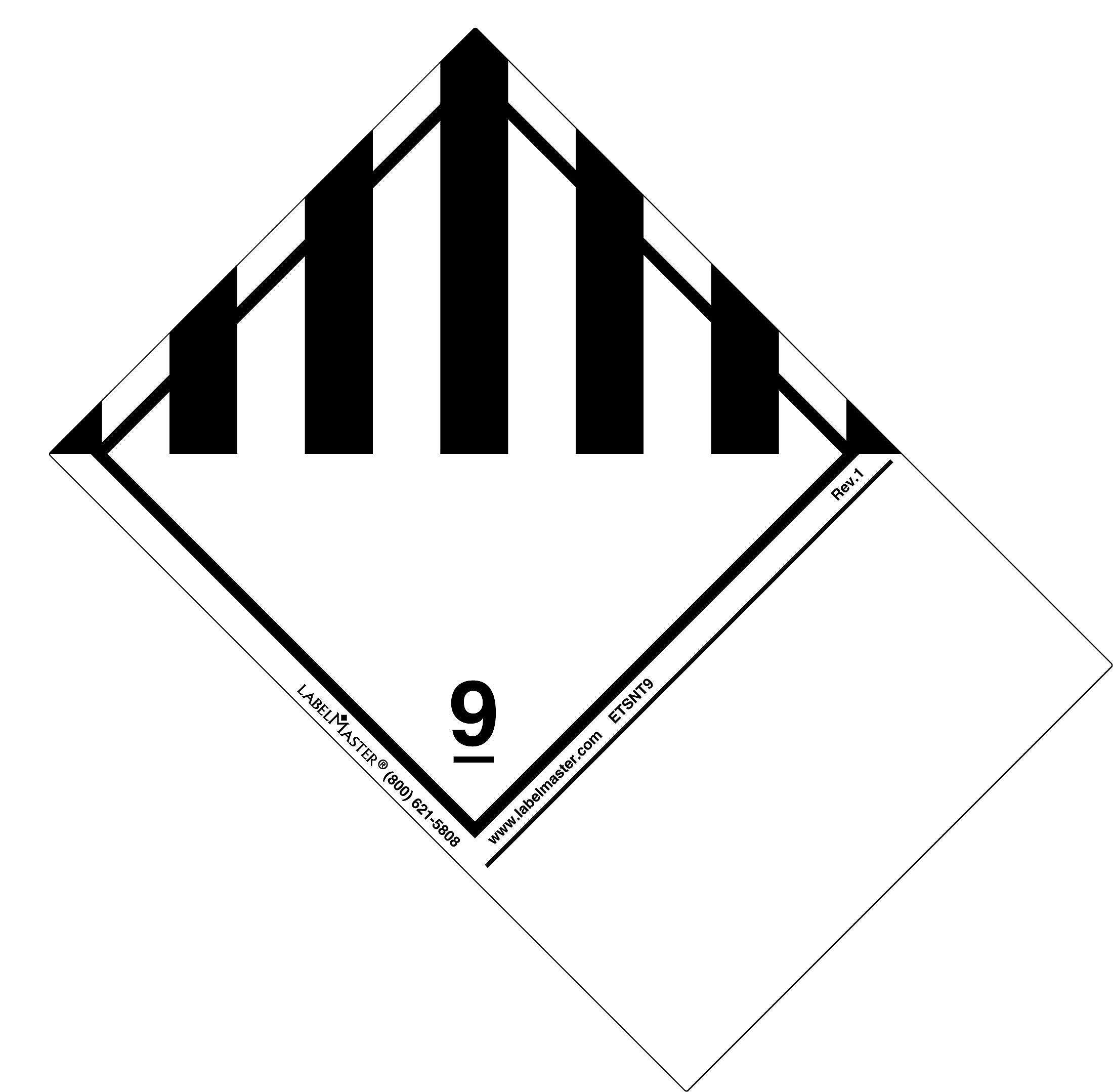 Labelmaster® Miscellaneous Dangerous Goods Label, Paper, Blank, Extended Tab, 150mm x 100mm, 500/Roll (ETSNT9)