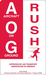 Labelmaster® Rush AOG Label, 2.875" x 4.75", 500/Roll (GA100)