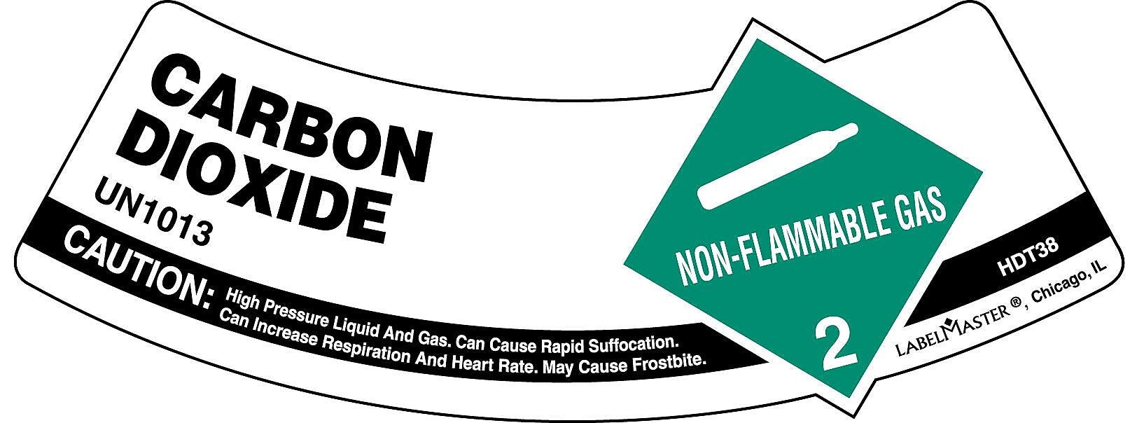Labelmaster® Shoulder Label, UN1013 Carbon Dioxide, 2" x 5.25", 500/Pack (HDT38)