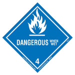 Labelmaster® Dangerous When Wet Label, Worded, Paper, 100mm x 100mm, 500/Roll (HML23)
