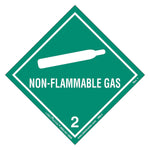 Labelmaster® Non-Flammable Gas Label, Worded, Paper, 100mm x 100mm, 50/Pack (HML4S)