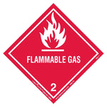 Labelmaster® Flammable Gas Label, Worded, Paper, 100mm x 100mm, 100/Roll (HML7C)