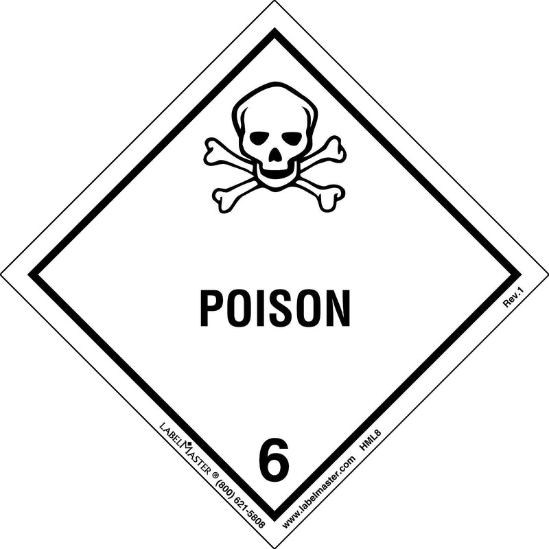 Labelmaster® Poison Label, Worded, Paper, 100mm x 100mm, 500/Roll (HML8)