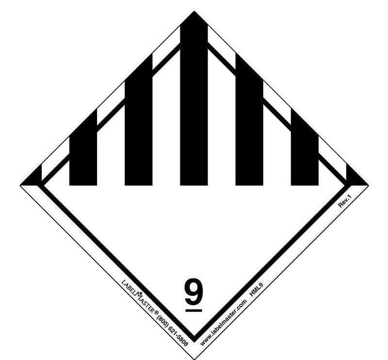 Labelmaster® Miscellaneous Dangerous Goods Label, Paper, 100mm x 100mm, 50/Pack (HML9S)