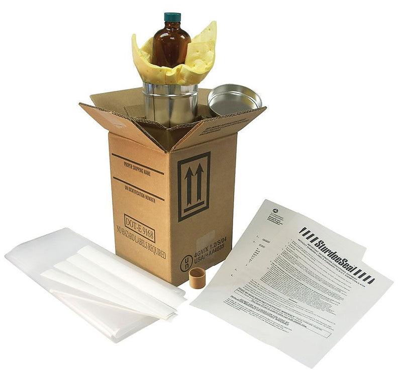 SturdeeSeal™ Special Permit Packaging DOT-SP-9168, 8 oz. Bottle, 6" x 3.6875" (HMS-08)