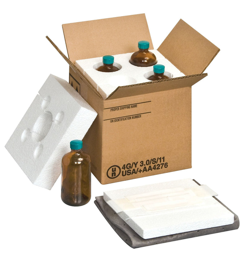 SturdeeSeal™ Bottles, 16 oz., Glass 4 x Kit, 10" x 9.25" x 9.25" (HMS-16N)