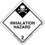 Labelmaster® Inhalation Hazard Label, Worded, PVC-Free Film, 100mm x 100mm, 500/Roll (HMSL280)