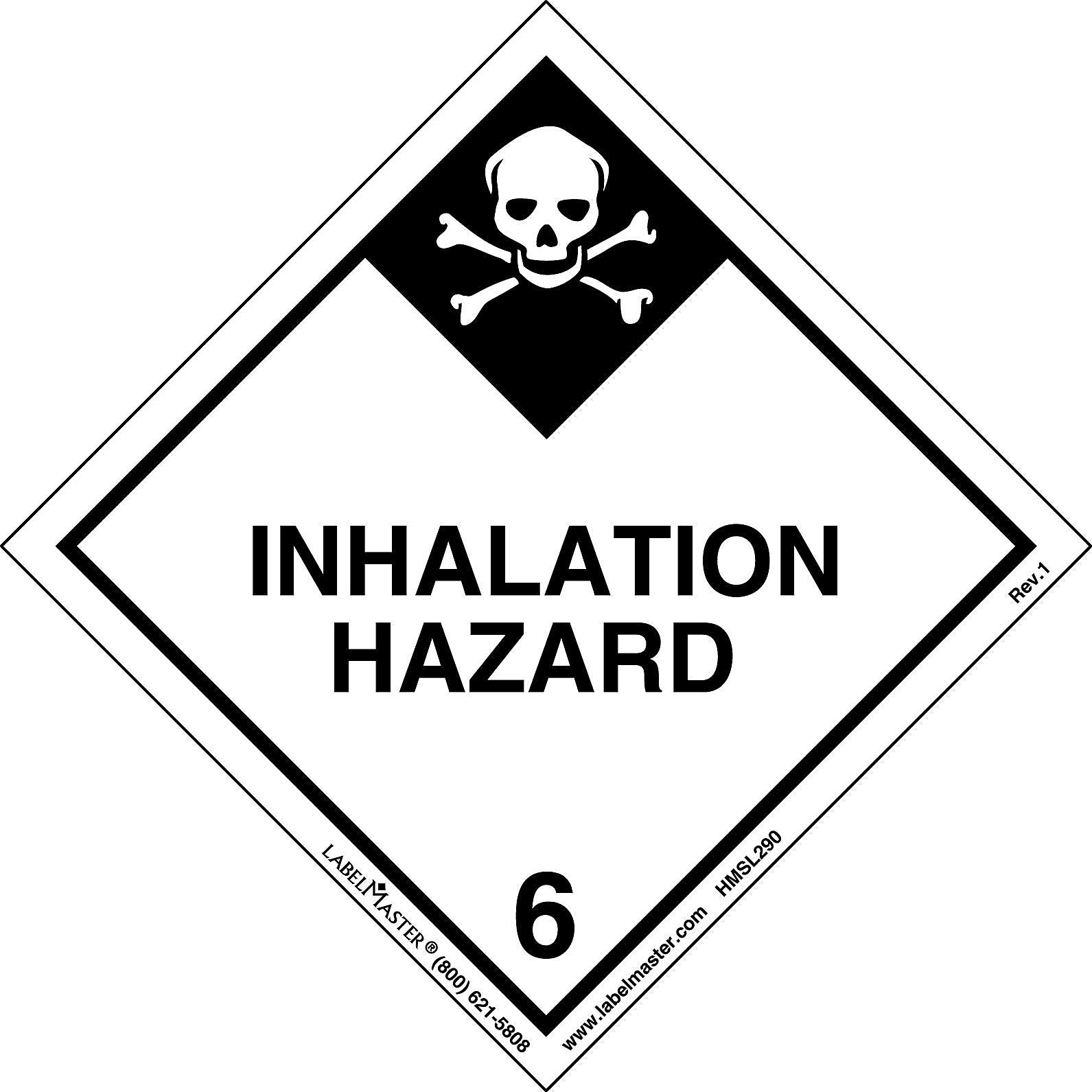 Labelmaster® Inhalation Hazard Label, Worded, PVC-Free Film, 25/Pack (HMSL290S)