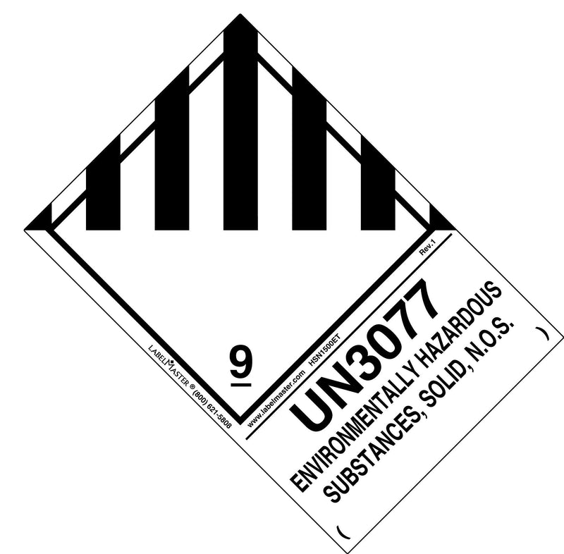 Labelmaster® UN3077 Environmentally Hazardous Substances, Solid, N.O.S. Label, 150mm x 100mm, 500/Roll (HSN1500ET)