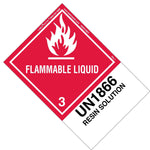Labelmaster® Flammable Liquid Label, UN1866 Resin Solution, Extended Tab, 150mm x 100mm, 500/Roll (HSN2100ET)