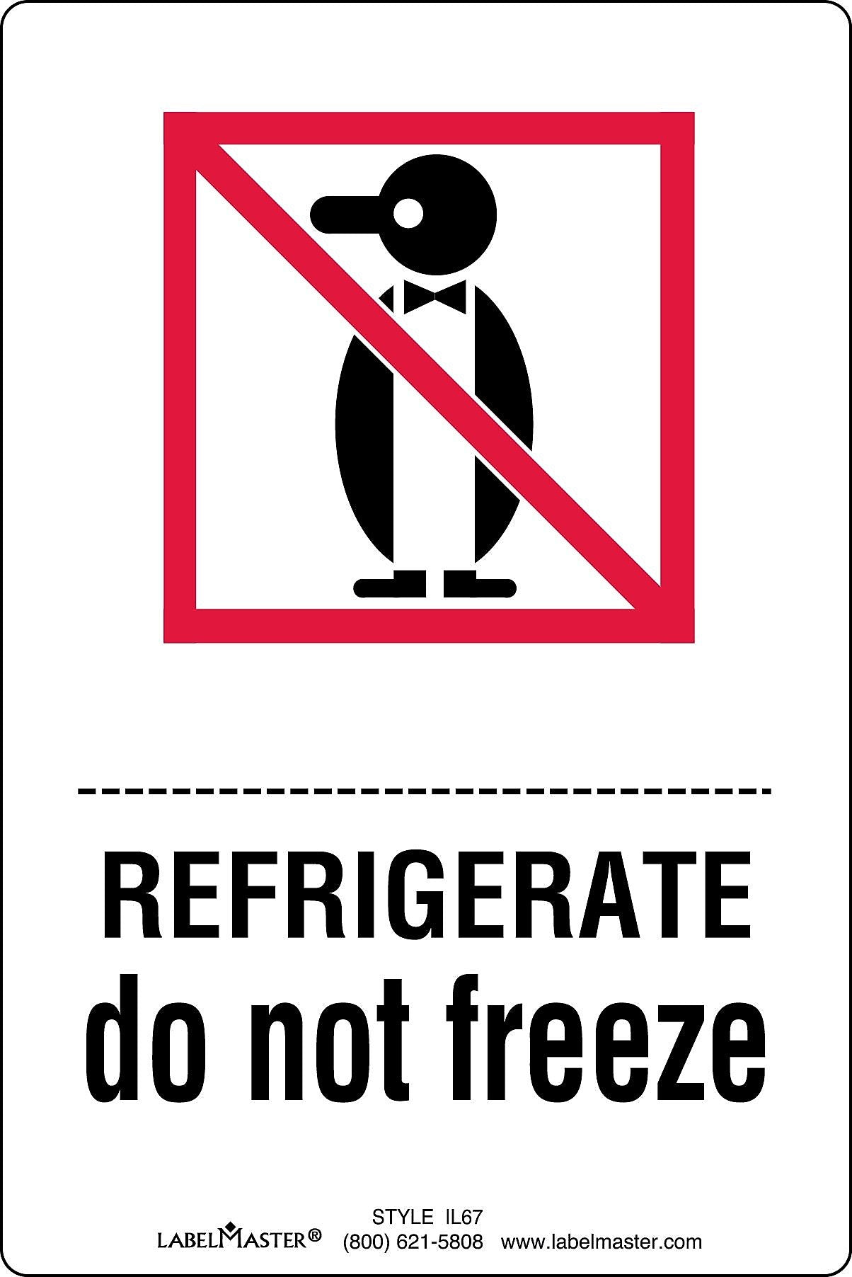 Labelmaster® Refrigerate Do Not Freeze Label, Paper, 4" x 6", 500/Roll (IL67)
