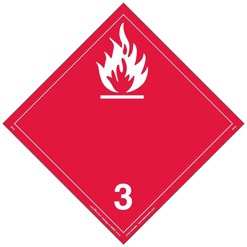 Labelmaster® Flammable Liquid Placard, International Wordless, Permanent Vinyl, 273mm x 273mm, 25/Pack (IPV2)