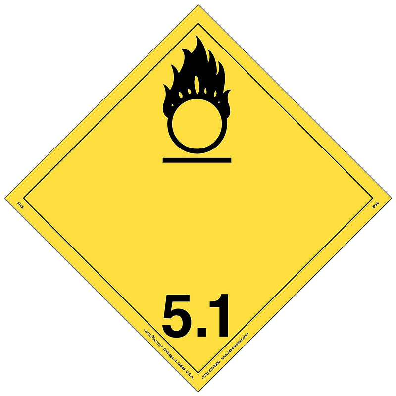 Labelmaster® Oxidizer Placard, International Wordless, Permanent Vinyl, 273mm x 273mm, 25/Pack (IPV6)