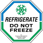 Labelmaster® Refrigerate, Do Not Freeze Label, Paper, 3" x 3", 3" x 3", 500/Roll (JR1)