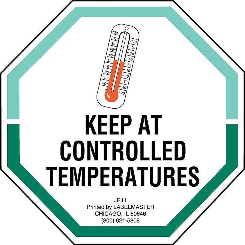Labelmaster® Keep At Controlled Temperatures Label, Paper, 3" x 3", 3" x 3", 500/Roll (JR11)