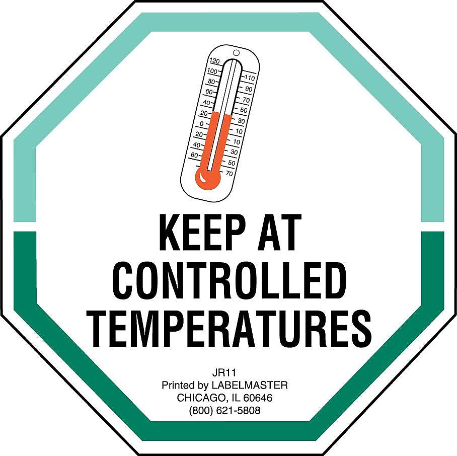 Labelmaster® Keep At Controlled Temperatures Label, Paper, 3" x 3", 3" x 3", 500/Roll (JR11)