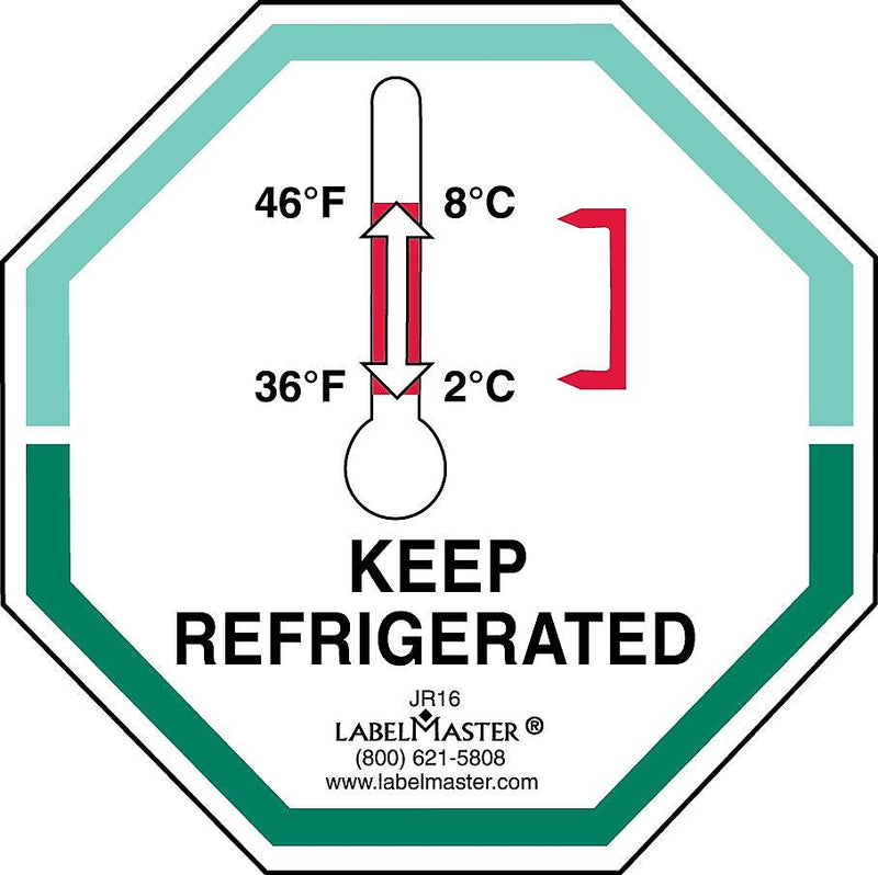 Labelmaster® Keep Refrigerated Label, Paper, 3" x 3", 3" x 3", 500/Roll (JR16)