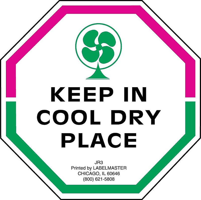 Labelmaster® Keep In Cool Dry Place Label, Paper, 3" x 3", 3" x 3", 500/Roll (JR3)