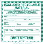 Labelmaster® Excluded Recyclable Material Label, PVC-Free Film, 100/Pack (JWMCAV)