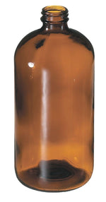 Labelmaster® Boston Round Bottle, 32 oz., 33/400 Mouth Size, PVC Coated Amber (KG3200)