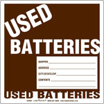 Labelmaster® Used Batteries Label, PVC-Free Film, Stock, 6" x 6", 100/Pack (KWMV)