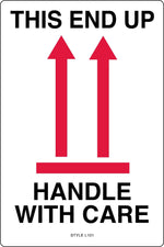 Labelmaster® This End Up Handle with Care Label, Paper, 4" x 6", 4" x 6", 500/Roll (L101)