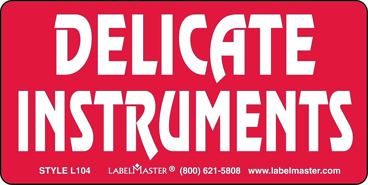 ColorBrite™ Delicate Instruments Label, Paper, 2" x 4", 2" x 4", 500/Roll (L104)