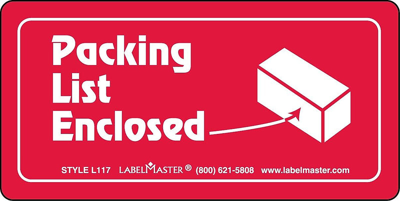ColorBrite™ Packing List Enclosed Label, Paper, 2" x 4", 2" x 4", 500/Roll (L117)