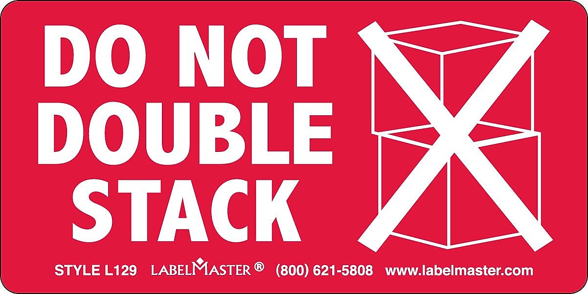 ColorBrite™ Do Not Double Stack Label, Paper, 2" x 4", 2" x 4", 500/Roll (L129)