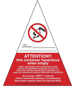 Labelmaster® Attention This Container Hazardous When Empty Label, 4" x 5", 5" x 4", 100/Pack (L135A)