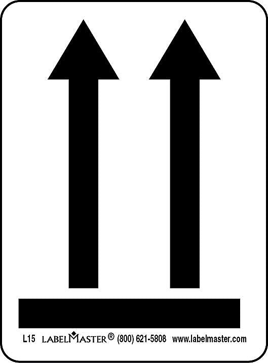 Labelmaster® Black Arrows Up Air Label, 1 3/4" x 2 3/8", 1.75" x 2.375", 500/Roll (L15)