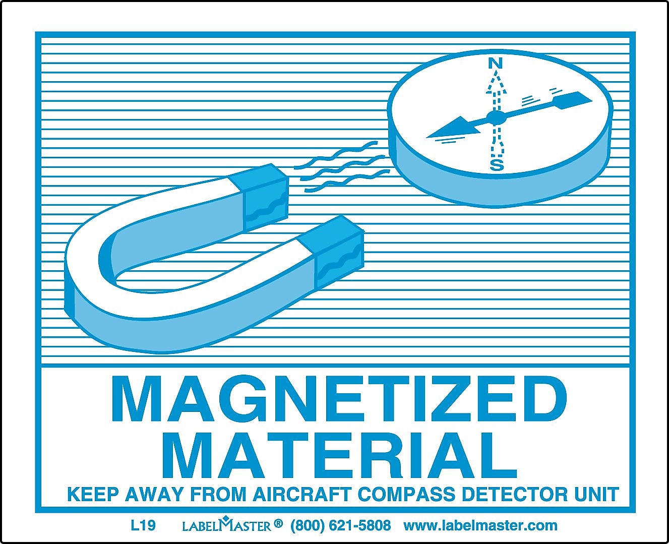 Labelmaster® Magnetized Materials Air Label, Standard, 90mm x 110mm, 500/Roll (L19)