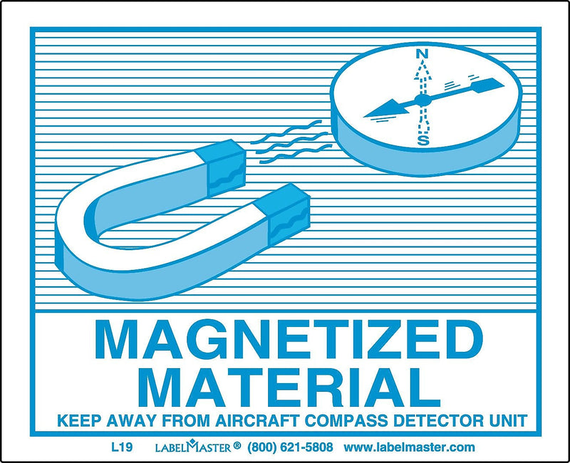 Labelmaster® Magnetized Materials Air Label, Standard, 90mm x 110mm, 500/Roll (L19)