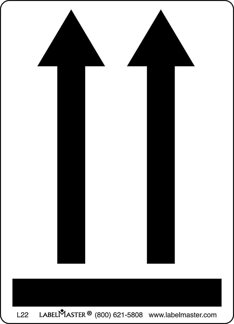 Labelmaster® Black Arrows Up Air Label, Paper, 3 1/4" x 4 1/2", 3.25" x 4.5", 500/Roll (L22)