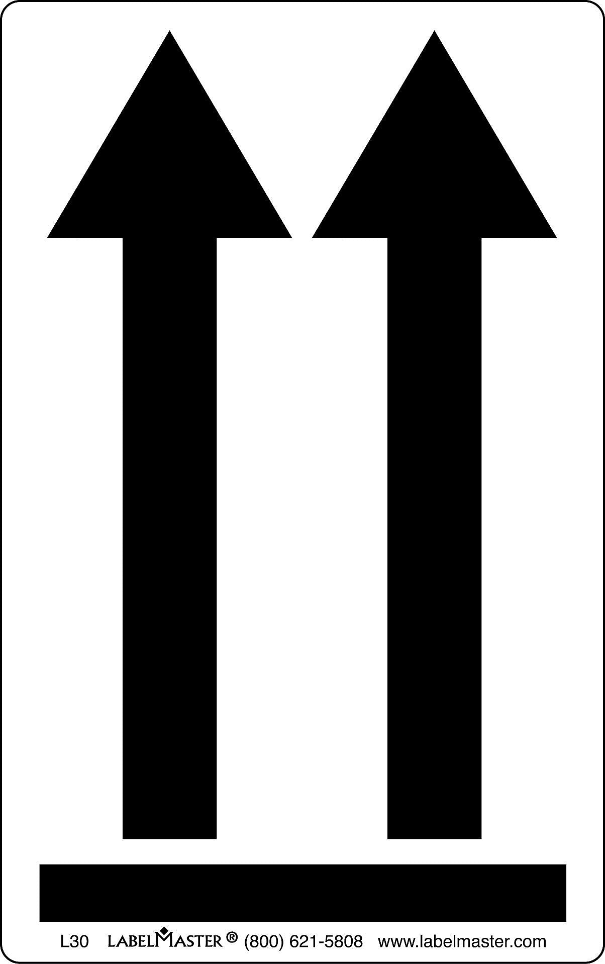 Labelmaster® Black Arrows Up Air Label, 4" x 6 3/8", 4" x 6.375", 500/Roll (L30)