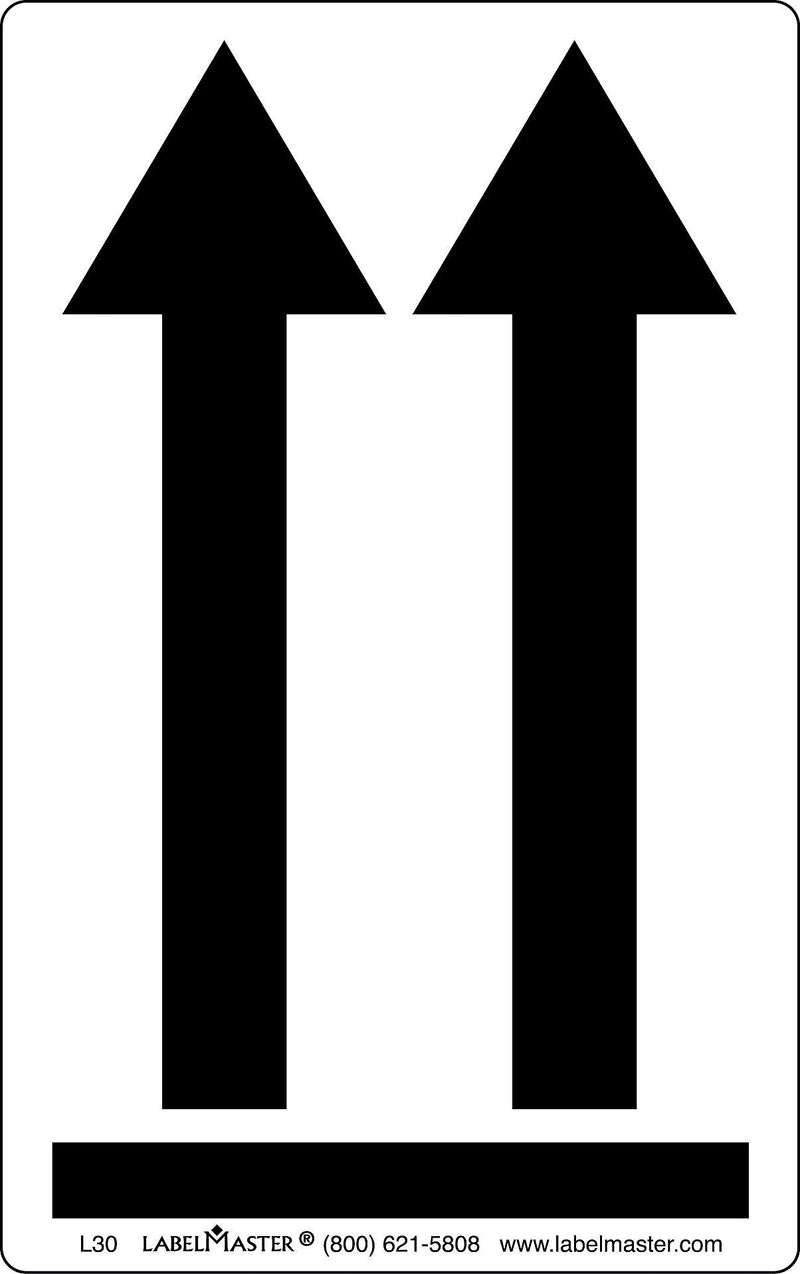 Labelmaster® Black Arrows Up Air Label, 4" x 6 3/8", 4" x 6.375", 500/Roll (L30)