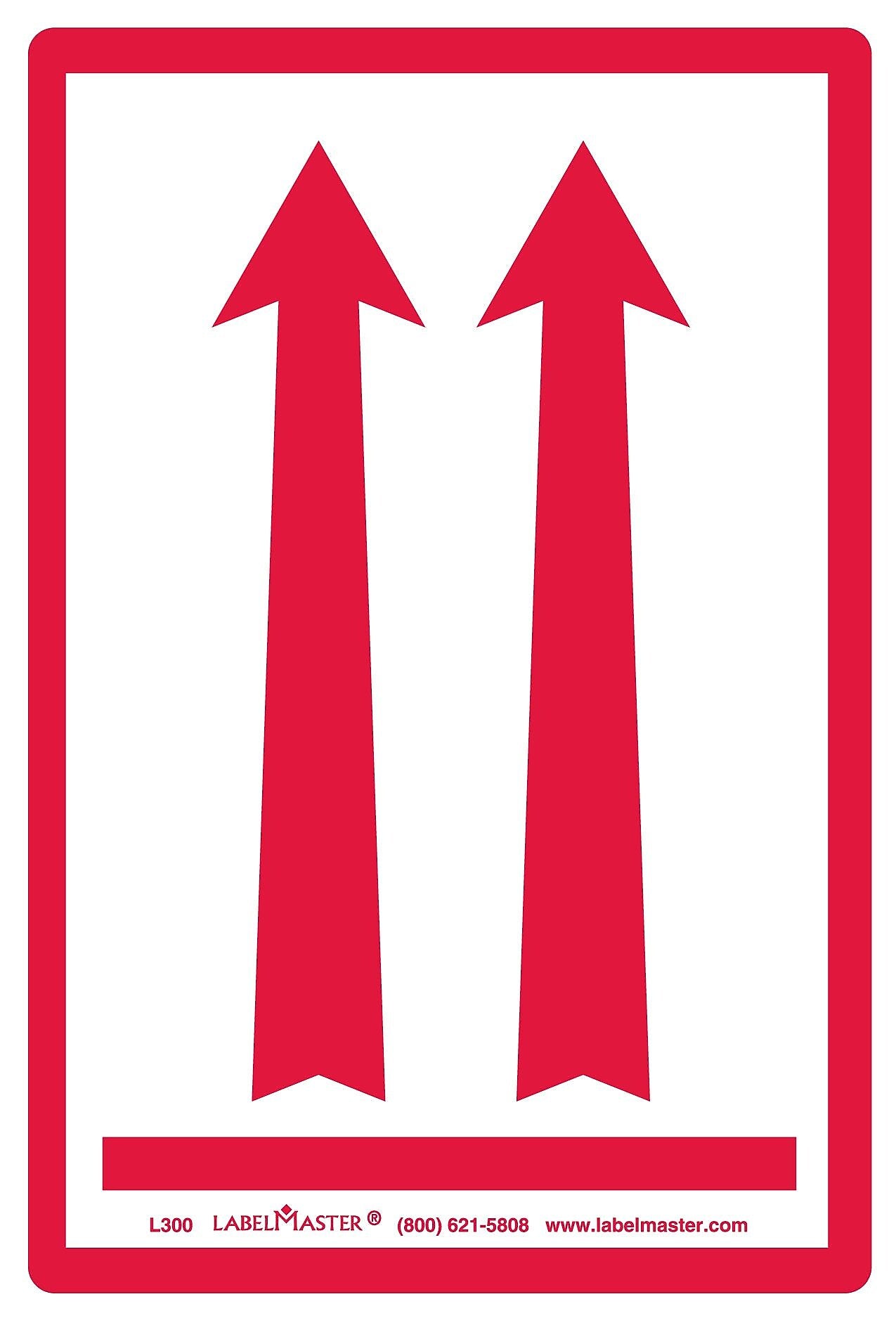 Labelmaster® Red Arrows Up Air Label, Paper 4" x 6", 4" x 6", 500/Roll (L300)