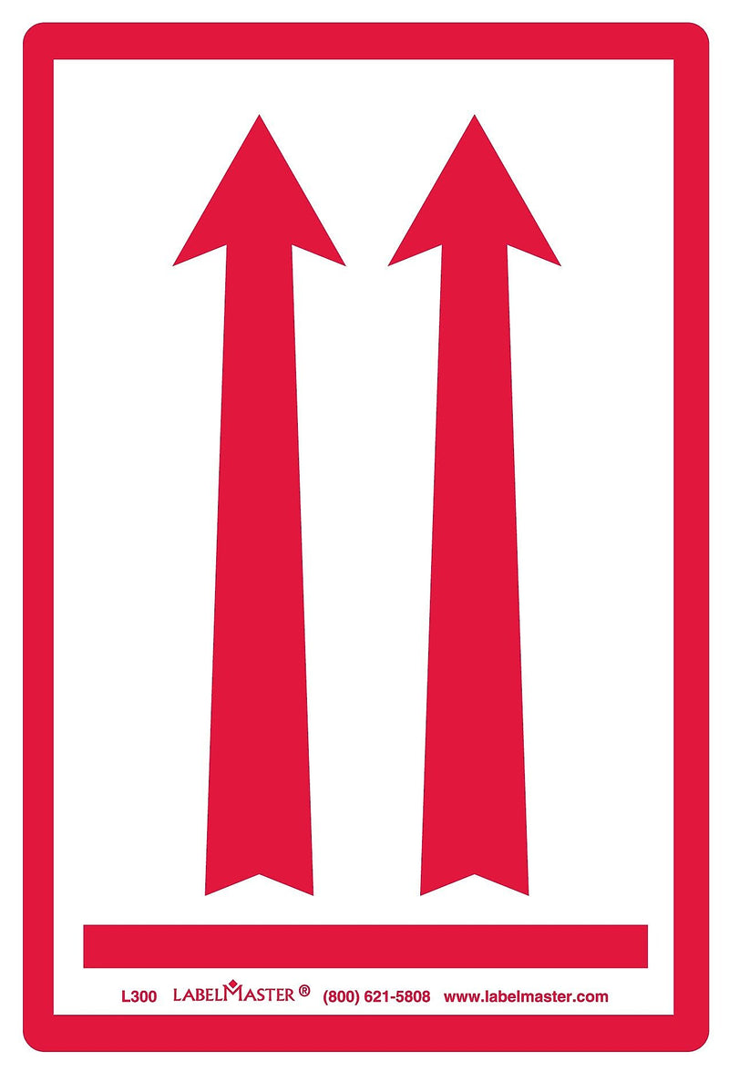Labelmaster® Red Arrows Up Air Label, Paper 4" x 6", 4" x 6", 500/Roll (L300)
